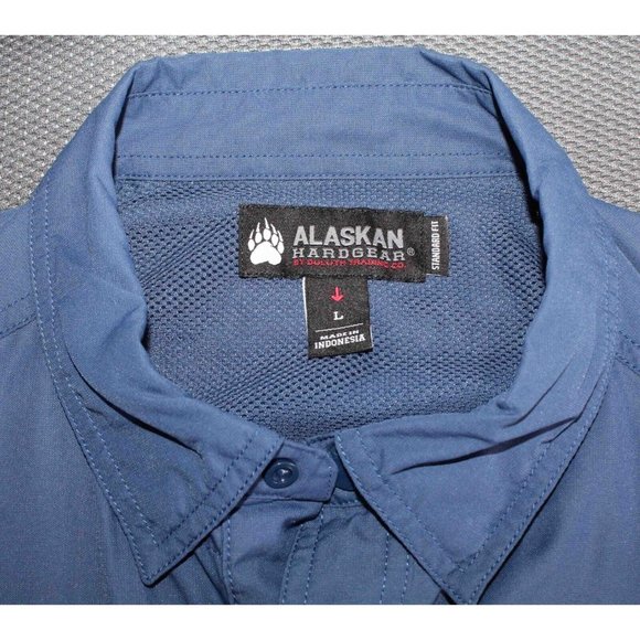 Duluth Alaskan HardGear Tongass Blue L/S Button Wicking Shirt Mens Size Large - Picture 5 of 5